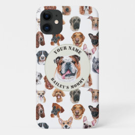 Engelse bulldog en vrienden gepersonaliseerd Hoesj iPhone 11 Hoesje