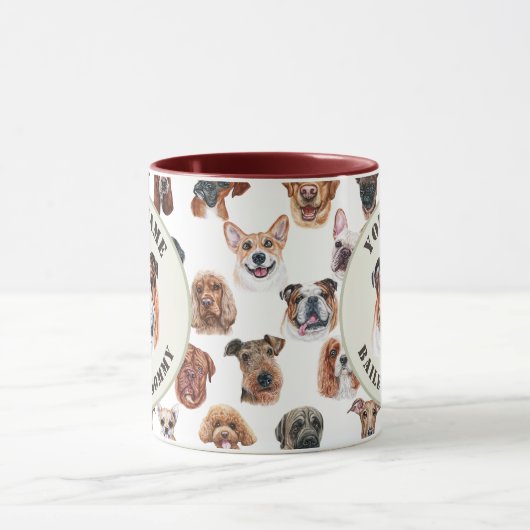 Engelse bulldog en vrienden gepersonaliseerd mug mok (Midden)