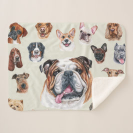 Engelse bulldog en vrienden pet sherpa blanket sherpa deken