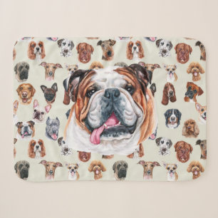 Engelse bulldog en vrienden pet sherpa deken