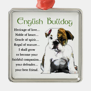 Engelse Bulldog Erfenis van Liefde Metalen Ornament