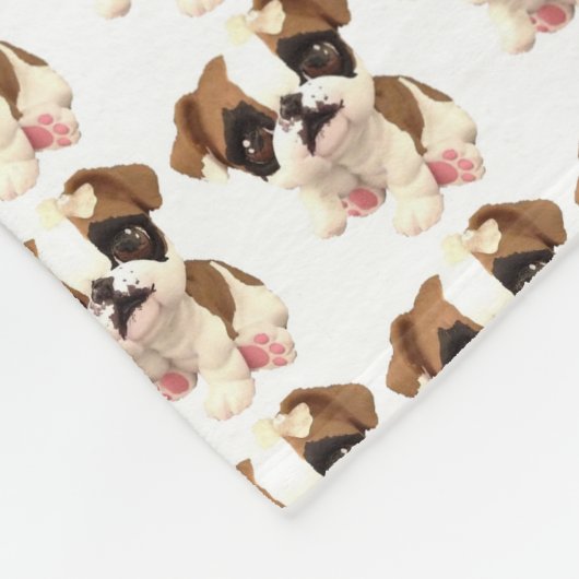 Engelse Bulldog Fleece Blanket Deken (Hoek)