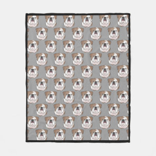 Engelse Bulldog Fleece Throw, any Background Color