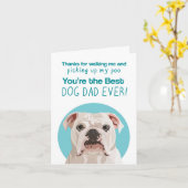 Engelse Bulldog Funny Vaderdag kaart (Gele Bloem)