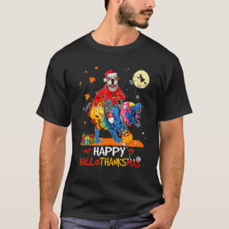 Engelse Bulldog Gelukkig Hallothanksmas Halloween  T-shirt