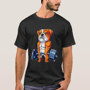 Engelse Bulldog Gewichtheffen Deadlift Mannen Fitn T-shirt