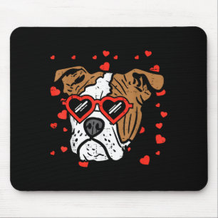 Engelse Bulldog Gezicht Hart Glas Valentijnsdag Ho Muismat