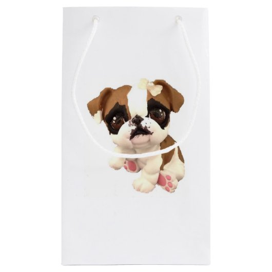 Engelse Bulldog Gift Bag Klein Cadeauzakje (Achterkant)