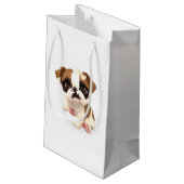 Engelse Bulldog Gift Bag Klein Cadeauzakje (Achterkant Gekanteld)