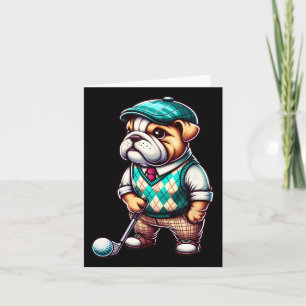 Engelse Bulldog Golf Golfer Golfen Sport Mannen Vr Kaart
