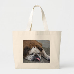 Engelse bulldog grote tote bag
