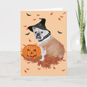 Engelse Bulldog Halloween Kaart