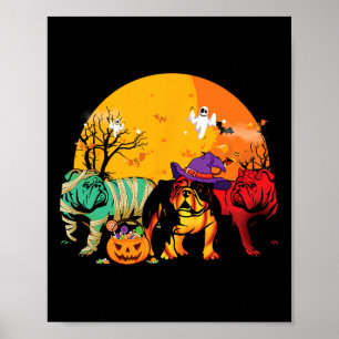 Engelse Bulldog Halloween kostuum voor Hondenliefh Poster