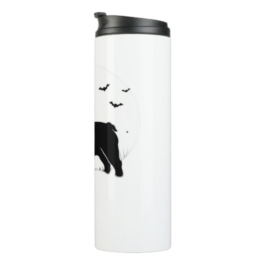 Engelse Bulldog - Halloween Moon Silhouette Ov Thermosbeker (Geroteerd rechts)