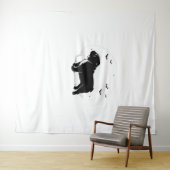 Engelse Bulldog - Halloween Moon Silhouette Ov Wandkleed (In Situ (horizontaal))