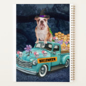 Engelse Bulldog Halloween Truck Scary Night Planner (Achterkant)
