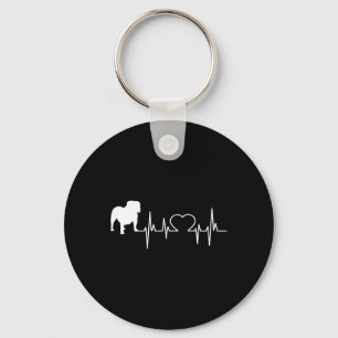 Engelse bulldog-hartslag sleutelhanger