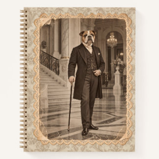 Engelse Bulldog Heer Vintage Damast Notitieboek