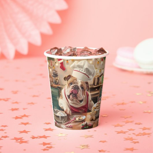 Engelse Bulldog Holiday Baking: Feestelijke Kerst Papieren Bekers (Insitu)