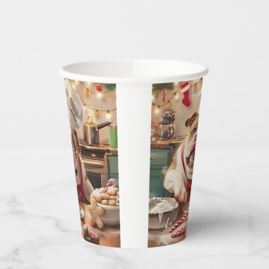 Engelse Bulldog Holiday Baking: Feestelijke Kerst Papieren Bekers (Links)