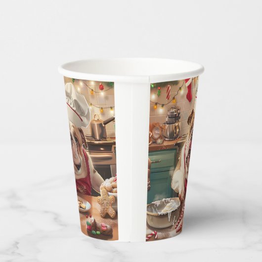 Engelse Bulldog Holiday Baking: Feestelijke Kerst Papieren Bekers (Rechts)