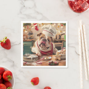 Engelse Bulldog Holiday Baking: Feestelijke Kerst Servet