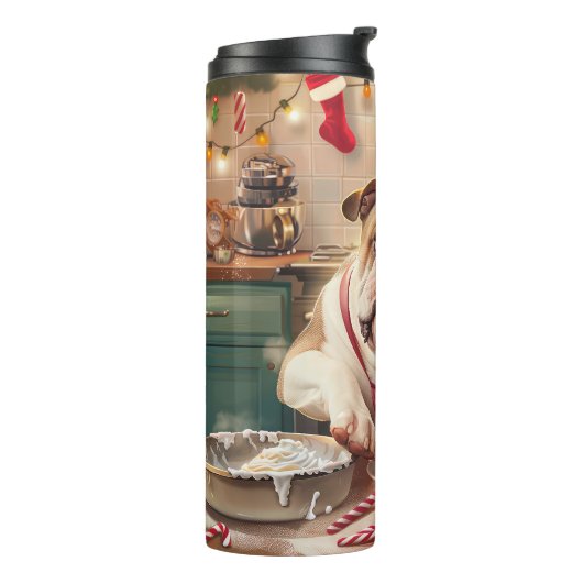 Engelse Bulldog Holiday Baking: Feestelijke Kerst Thermosbeker (Gedraaid links)