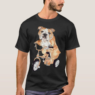Engelse Bulldog Hond Fietst Fietsende Hond T-shirt