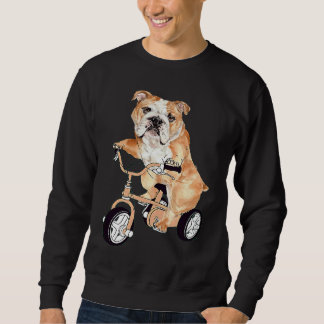 Engelse Bulldog Hond Fietst Fietsende Hond Trui