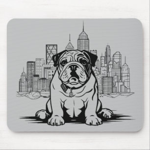 Engelse bulldog hond huisdier dier wereld harige v muismat