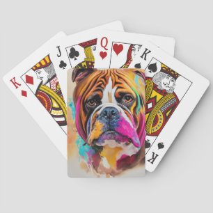 Engelse bulldog hond huisdier schattig Schattig di Pokerkaarten