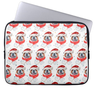 Engelse Bulldog Hondenras Kerstmis Laptop Sleeve