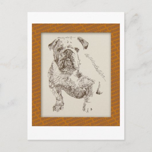 Engelse Bulldog-hondkunst uit woorden Briefkaart (Voorkant)
