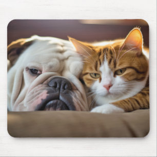 Engelse bulldog huisdier schoonheid warme knuffel muismat