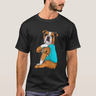 Engelse Bulldog I Love Dad Tattoo Apparel Dog Dad T-shirt