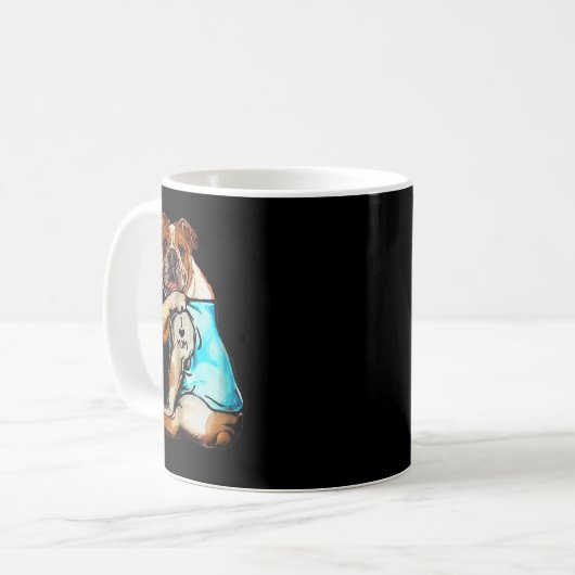 Engelse Bulldog - I Love Mam Tattoo Moederdag g Koffiemok (Voorkant links)