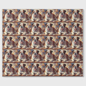  Engelse Bulldog Illustratie Cadeaupapier (Vlak)