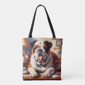  Engelse Bulldog Illustratie Draagtas (Achterkant)