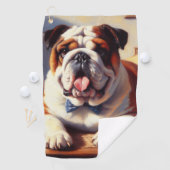  Engelse Bulldog Illustratie Golfhanddoek (Insitu)