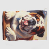  Engelse Bulldog Illustratie Golfhanddoek (Horizontaal)