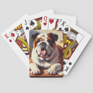 Engelse Bulldog Illustratie Pokerkaarten