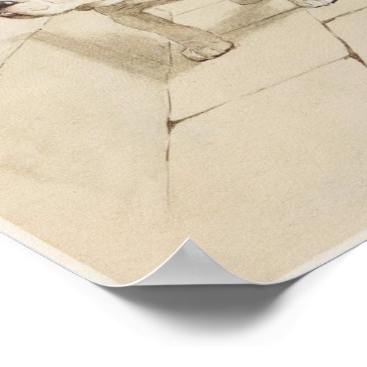 Engelse Bulldog Illustratie Poster (Hoek)