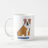 Engelse Bulldog Illustration Personalized Koffiemok (Links)