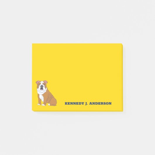Engelse Bulldog Illustration Personalized Post-it® Notes (Voorkant)