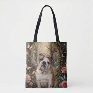 ENGELSE BULLDOG IN BETOVERD BOS DRAAGTAS