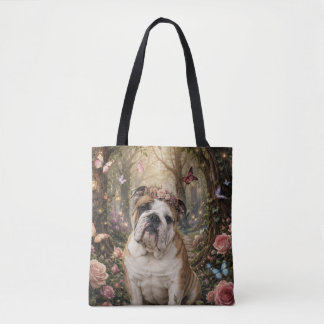 ENGELSE BULLDOG IN BETOVERD BOS DRAAGTAS