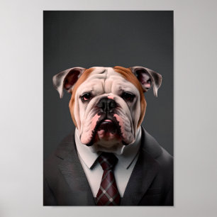 Engelse Bulldog in een Suit   Mijn Bulldog Boss Poster