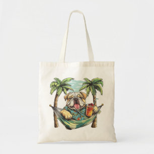 Engelse Bulldog in Hawaiaanse Top Tote Bag