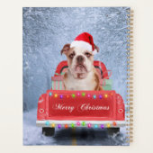 Engelse Bulldog in Snow, die met Kerstmis rondloop Planner (Achterkant)