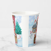 Engelse Bulldog in snow-kersthondenhuis Papieren Bekers (Links)